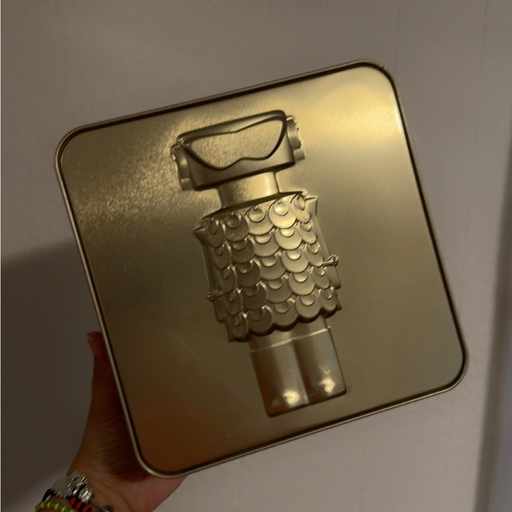 PACO RABANNE Gold Metal Tin with Embossed Design